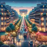 avenida parisiense do arco do triunfo